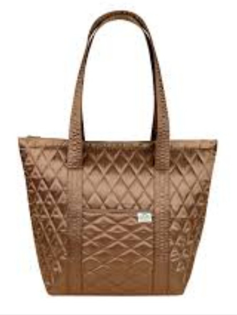 NaRaYa Satin Quilted Shoulder Bag Copper Brown Diamond Stich Bag Travel
